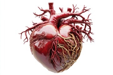 Poster - A detailed model of the human heart on a white background, ideal for medical and educational uses