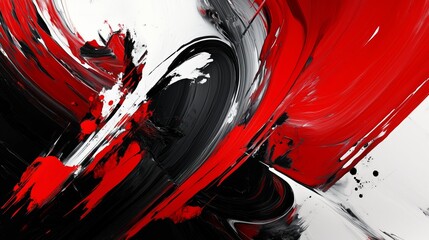 Poster - vibrant abstract artwork featuring dynamic red and black swirling patterns