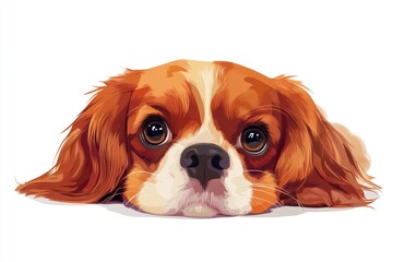 Poster - A close-up shot of a dog's face on a white background