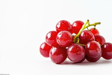 Poster - A high-quality image of a close-up shot of a bunch of fresh red grapes
