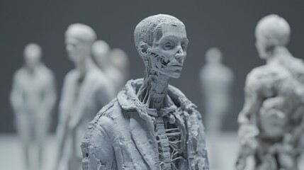 Poster - A detailed view of a statue depicting a human figure