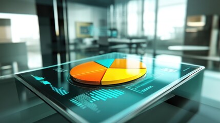 Poster - Futuristic Data Visualization on Digital Tablet