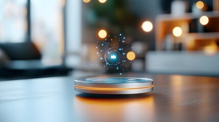 Poster - Futuristic 3D Render of an E Commerce Website Depicting a Sleek High Tech Online Shopping Experience  Holographic Product Displays Floating Interface Elements and a Clean
