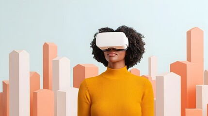 Poster - A diverse group of people examining and interacting with floating 3D data visualizations in a sleek modern architectural environment with a cool experimental digital editorial style