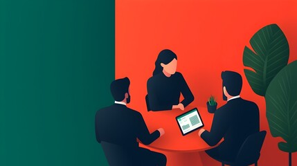 Aufkleber - Dynamic team of business analysts and data visualization experts collaborating around interactive dashboards and data driven insights in a sleek