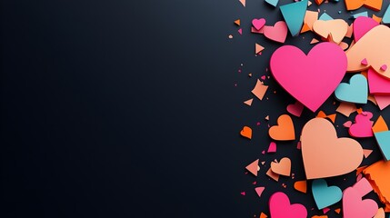 Poster - Colorful Splintered Heart Illustration - Vibrant Fragments in Flat Design for Artistic Projects and Creative Concepts
