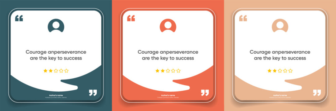 3D bubble testimonial banner, quote, infographic. Social media post template designs for quotes. Empty speech bubbles, quote bubbles and text box. Vector Illustration EPS10.