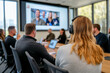 © Pompozzi - Team Meeting with Video Conference in Modern Office
