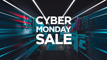 Cyber Monday sale message banner poster social media post design for advertising