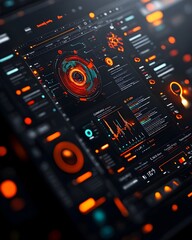 Poster - Cutting Edge Digital Dashboard   Streamlined Generative Data Visualization with Moody Sci Fi Aesthetic  Futuristic and modern interface design