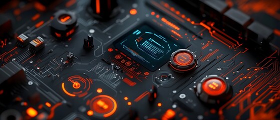 Poster - Immersive techno futuristic data dashboard with a luminescent touch enabled interface intricate holographic data visualizations and precision engineered control systems