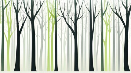 Poster - Minimalist Forest Silhouette Scene in Soft Colors