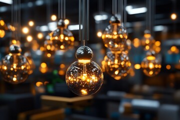 Aufkleber - Fantasy scene of a futuristic floating city where workers communicate via glowing orbs of light, representing the fantastical and interconnected nature of tomorrowâ€™s workforce
