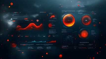 Poster - Captivating digital data visualization with fluid luminescent infographic elements seamless interactive UI and sleek futuristic HUD design