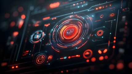 Poster - Mesmerizing Futuristic Digital Data Presentation with Sleek Holographic User Interface Design Immersive HUD and Cinematic Lighting for a Aesthetic