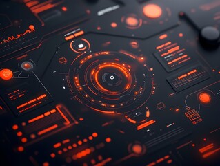 Poster - Mesmerizing futuristic digital data presentation featuring sleek advanced interface components interactive HUD visualization and a sci fi environment with a vivid color scheme