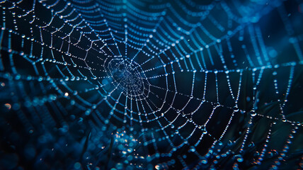 Dew Drops Adorning a Morning Spider Web