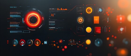 Poster - Futuristic Digital Data Presentation with Sleek and Minimalist User Interface Design Seamless HUD and GUI for Immersive and Dynamic Gameplay Experience Sci Fi Inspired Backdrop