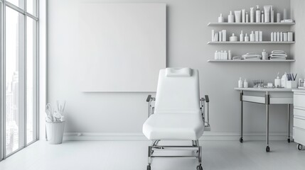 Poster - Minimalist Doctors Office with Medical Supplies