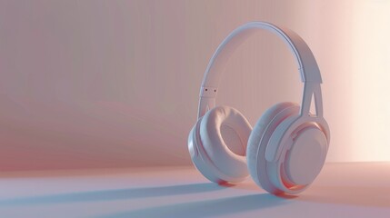 White Wireless Headphones on a Pink Background