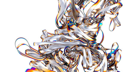 Poster - Vibrant Holographic Matrix: Delve into the Wonders of a 3D Holographic Realm