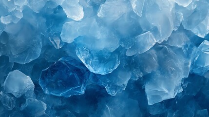 Poster - Abstract Blue Crystal Background, Minimalist Abstract Style with Geometric Rock Texture for Banner Background