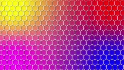 Wall Mural - abstract hexagons sidely moving pattern background. 3D style hexagon grid wall loop 4K
