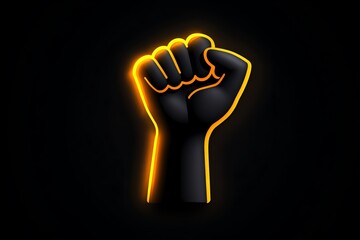 Poster - Simple minimalist icon of a protest sign and a raised fist, representing the social movements that defined yesterdayâ€™s culture