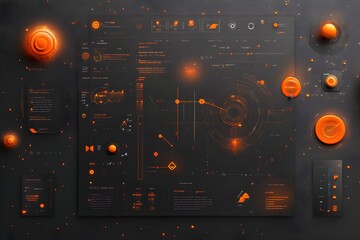 Poster - Captivating Futuristic Data Visualization with Cutting Edge UI Design and Seamless Game Scene Interface