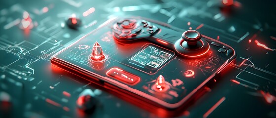 Poster - Immersive Virtual Control Panel with Neon Lit Touch Sensors Crystal Like Display Screens Smooth Geometric Patterns and Prismatic Light Refraction in a Cyberpunk Inspired Aesthetic