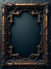 Aufkleber - A intricate spider web design with cobweb like frames adds a spooky touch to the background._00001_