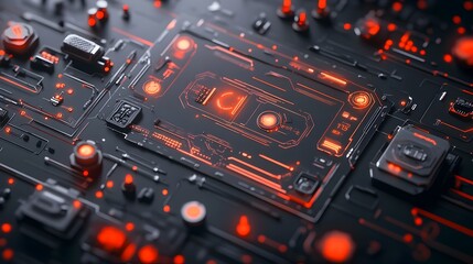 Poster - futuristic game background design featuring a meticulously crafted minimalist user interface with sleek holographic visual elements and cutting edge dynamic energy field