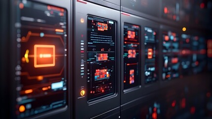 Poster - Futuristic AI powered logistics control center monitoring global supply chains
