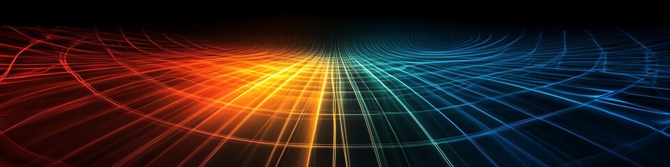 Poster - A bright, abstract grid pattern with a smooth central area for text