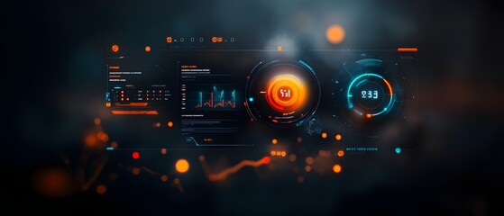 Poster - Sleek and Innovative Futuristic Digital User Interface with Dynamic HUD Seamless GUI Design and Dramatic Sci Fi Inspired Lighting