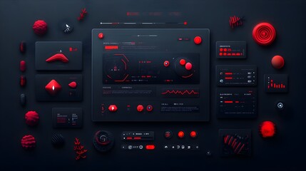 Poster - Innovative and Immersive Futuristic User Interface Design Featuring Clean Geometric Shapes Sleek Lines Cool Color Palette Neon Accents