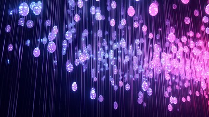 Poster - colorful hanging lights create a mesmerizing atmosphere in a dark space during a festive event