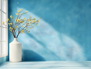 Poster - Periwinkle Backdrop 3D Studio Set with Clean Minimalist Product Display Podium and Soft Natural Lighting  Digital Mockup Scene for Elegant Product Presentation and Visualization