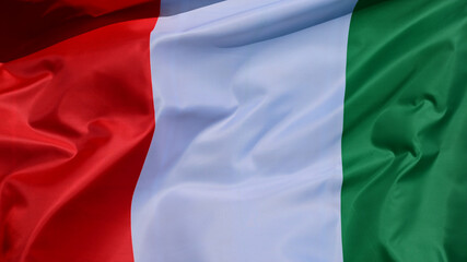 Wall Mural - close up of national flag of Italy