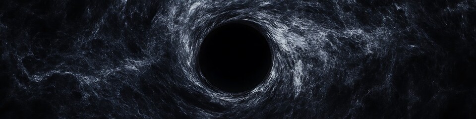 Poster - A dark, cosmic scene with a swirling black hole and space for text