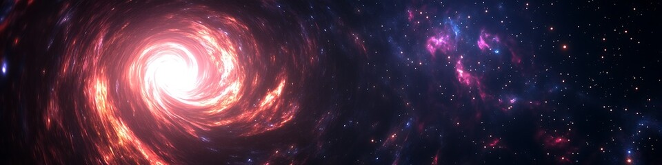 Poster - A dark, cosmic vortex with swirling stars and a large area for text