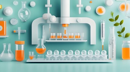 Poster - Meticulous Medical Research Lab Technician Carefully Handling Experiments with Precision and Care in a Modern Sterile Laboratory Setting