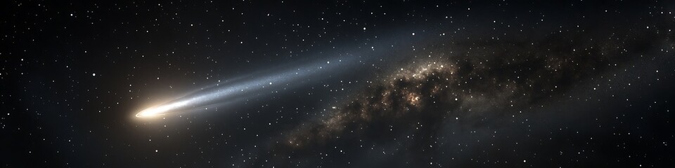 Poster - Mystical night sky illuminated by moonlight with peaceful space for words