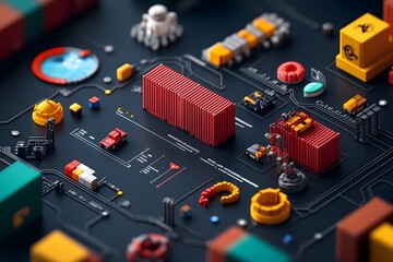 Poster - Sleek and Elegant Digital Logistics Ecosystem Showcasing Real Time Tracking Supply Chain Analytics