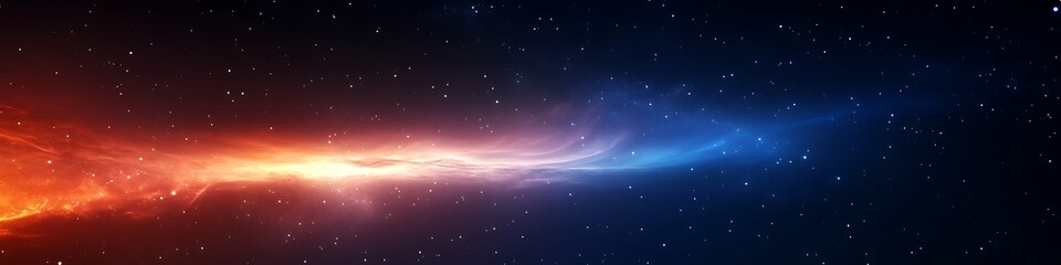 Poster - A dark, starry sky with a glowing aurora and a large text area
