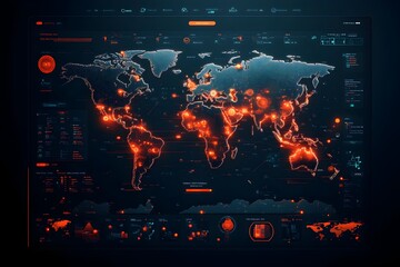Poster - Innovative AI powered global logistics dashboard with an interactive world map visualizing real time shipping routes container movements
