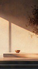 Poster - Minimalist Design Interior with Bowl and Branch