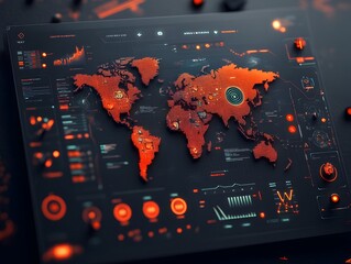 Poster - Interconnected Global Logistics Network Overseeing Worldwide Delivery and Supply Chains with Real Time Analytics Dashboards Powered by Advanced Algorithms and Sleek Digital Interfaces