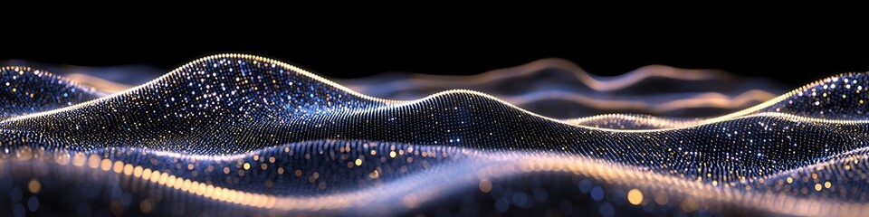 Poster - A dynamic, abstract data stream with a large dark area for text