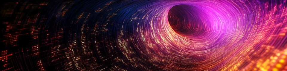 Poster - A dynamic, abstract data stream with a large dark area for text